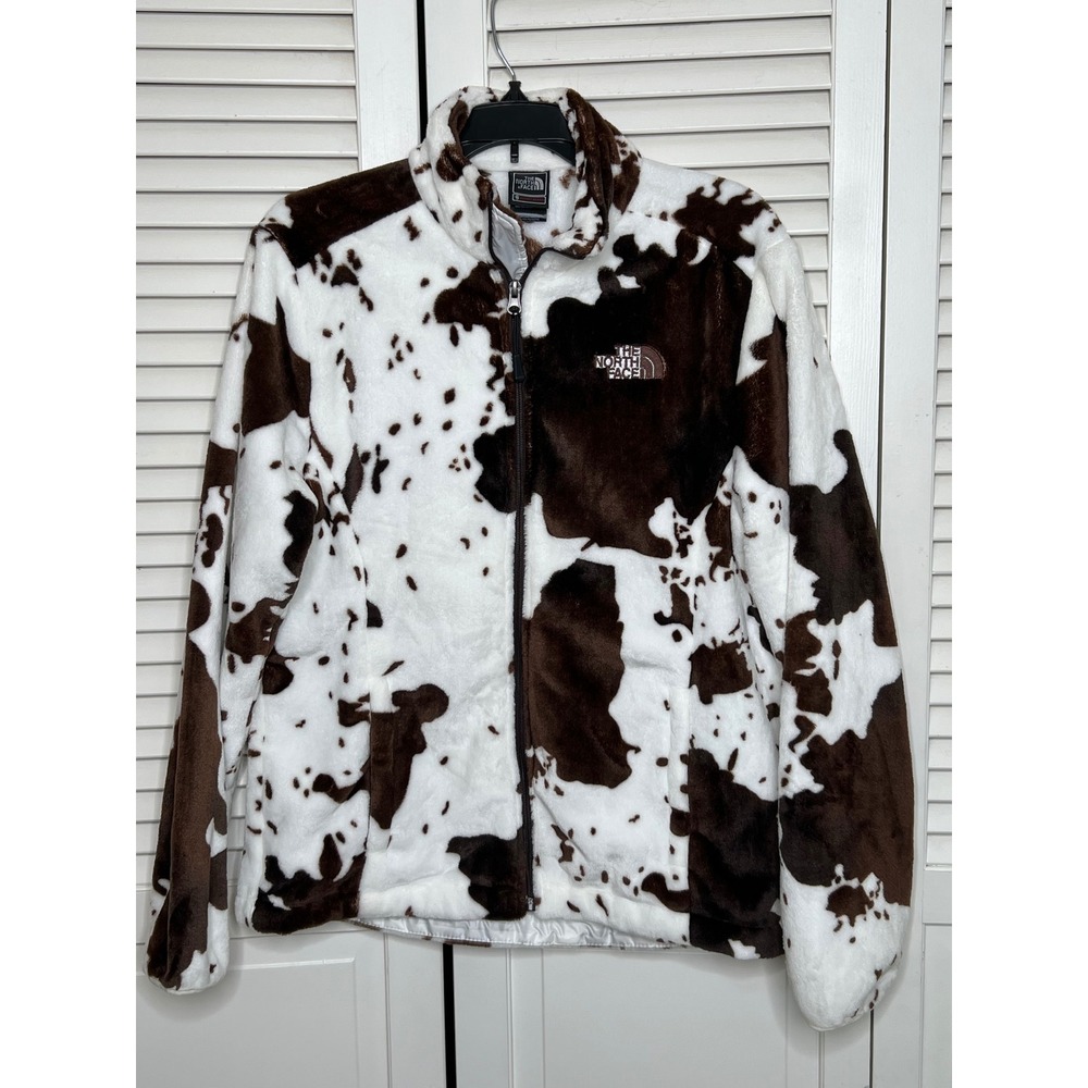 North Face Cow Print Summit Fleece Jacket Women Large